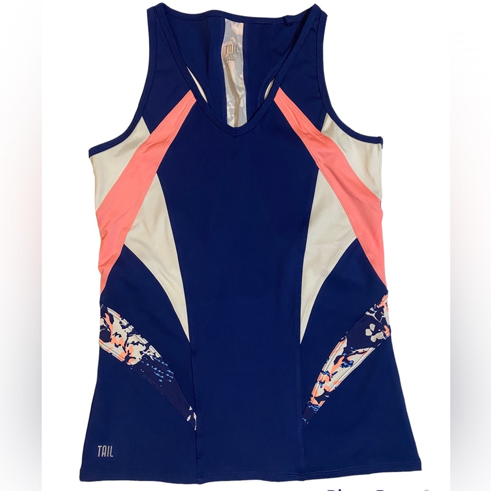 Tail Tennis top Sleeveless/blue flower / Extra Small